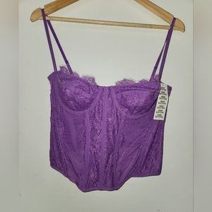 Purple cropped corset